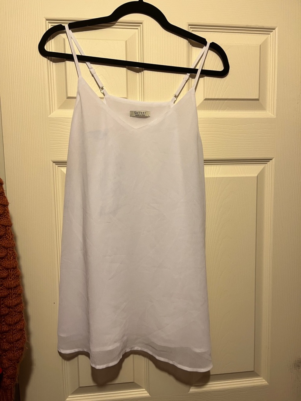 SoTeer Spaghetti Strap White Blouse - Size L